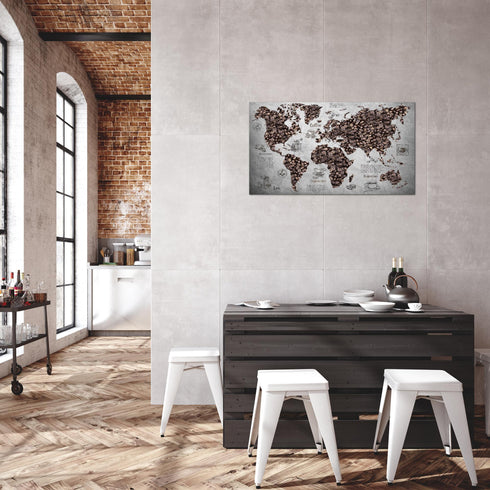 Wandbilder Wohnzimmer XXL Küche Kaffee Moderne Bilder Weltkarte